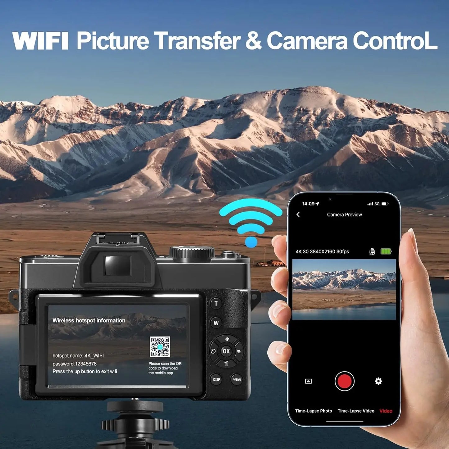 NBD 4K Digital Camera With 48MP Stills And 16X Optical Zoom For Vlogging And Adventure-A