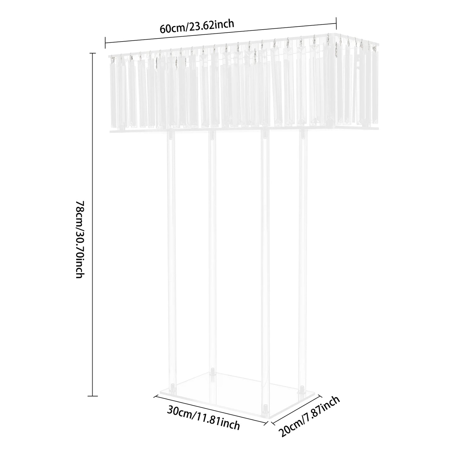Bymaocar Crystal Flower Stand Wedding Centerpiece And Display Rack Acrylic Modern Geometric 60 By 20 By 78 cm-A