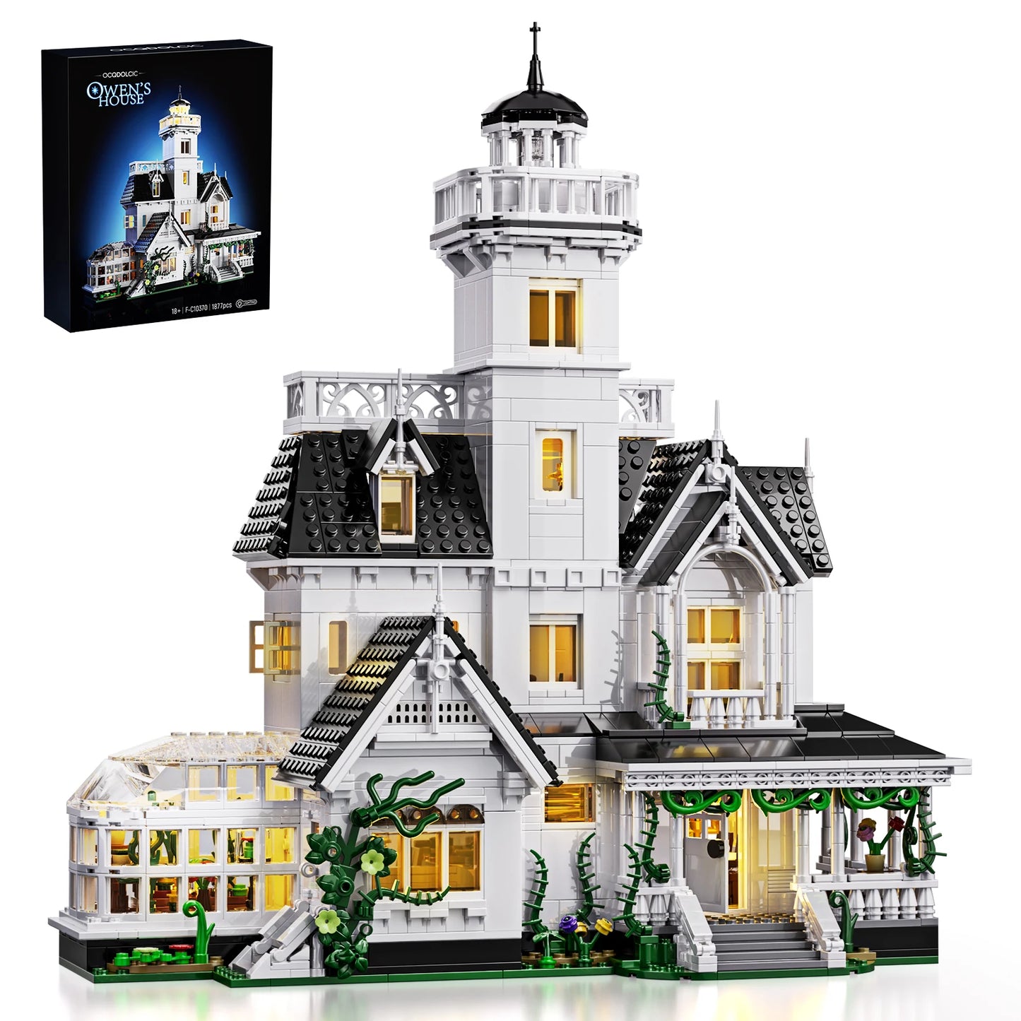 Magic House Building Set Owens House LED Light Victorian Mansion For Home Decor Accent-A