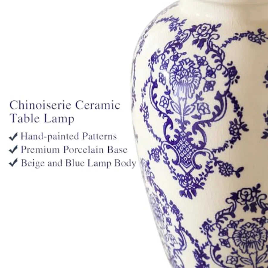 Ceramic Table Lamps Set Of 2 For Living Room And Bedroom Solar Powered Cordless Ambient Lighting-A