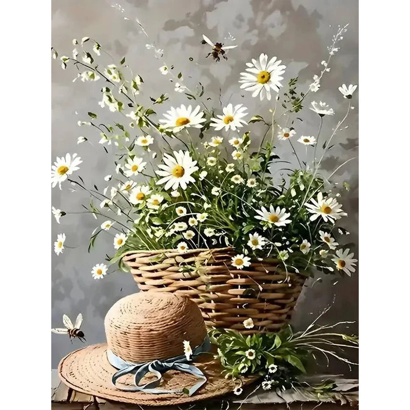 Lavender Daisy 5D Diamond Painting Kit For Home Decor Sparkling Centerpiece Wall Or Shelf Art-A