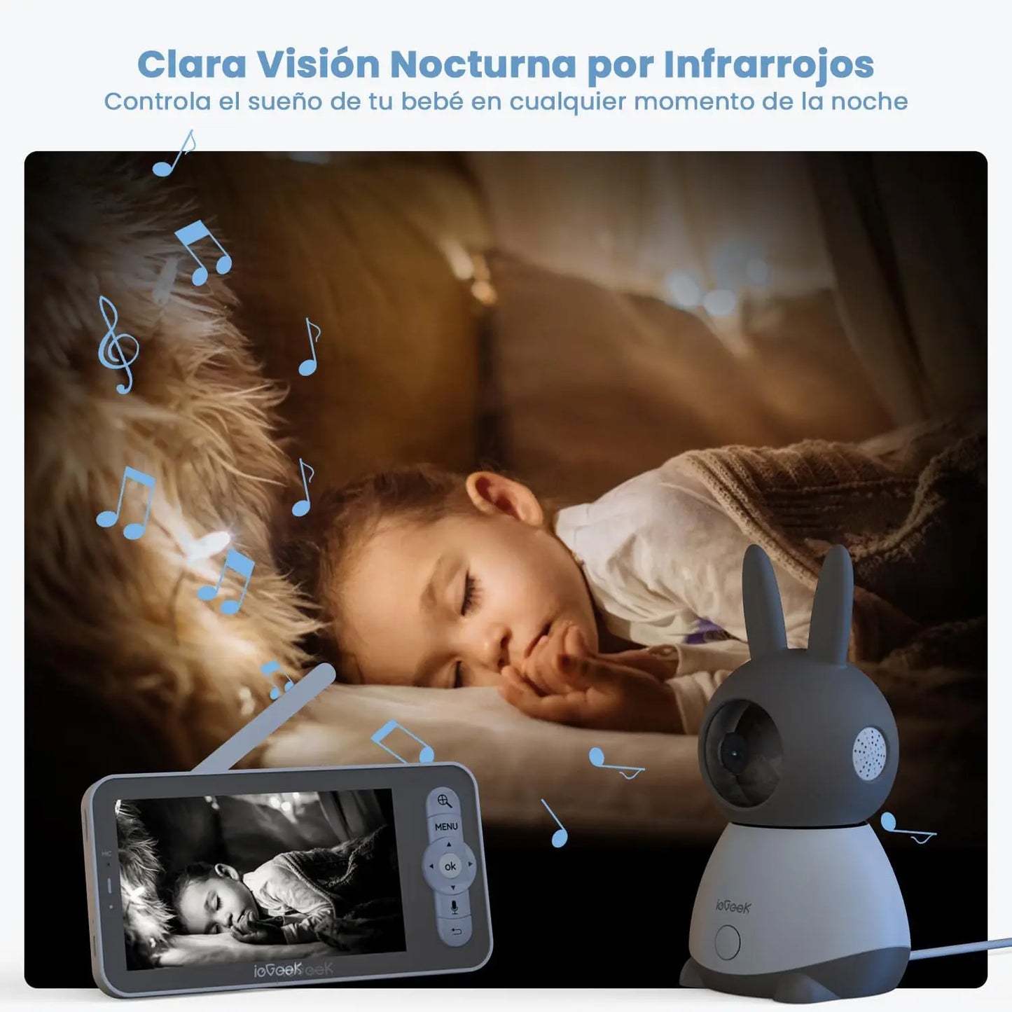 IEGEEK Baby Surveillance Camera 2K 3MP With 360 PTZ Monitor