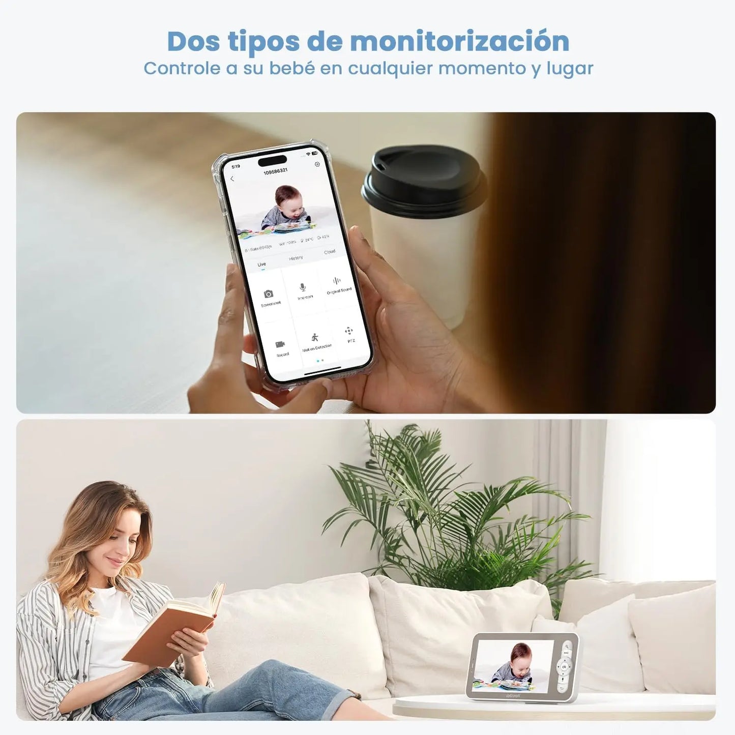 IEGEEK Baby Surveillance Camera 2K 3MP With 360 PTZ Monitor