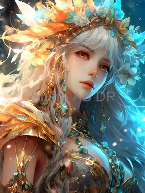 Potdemiel Resin AB Fairy Dust 5D Diamond Painting Kit A Light Up Full Drill Canvas With Color Shifting Sparkle-A