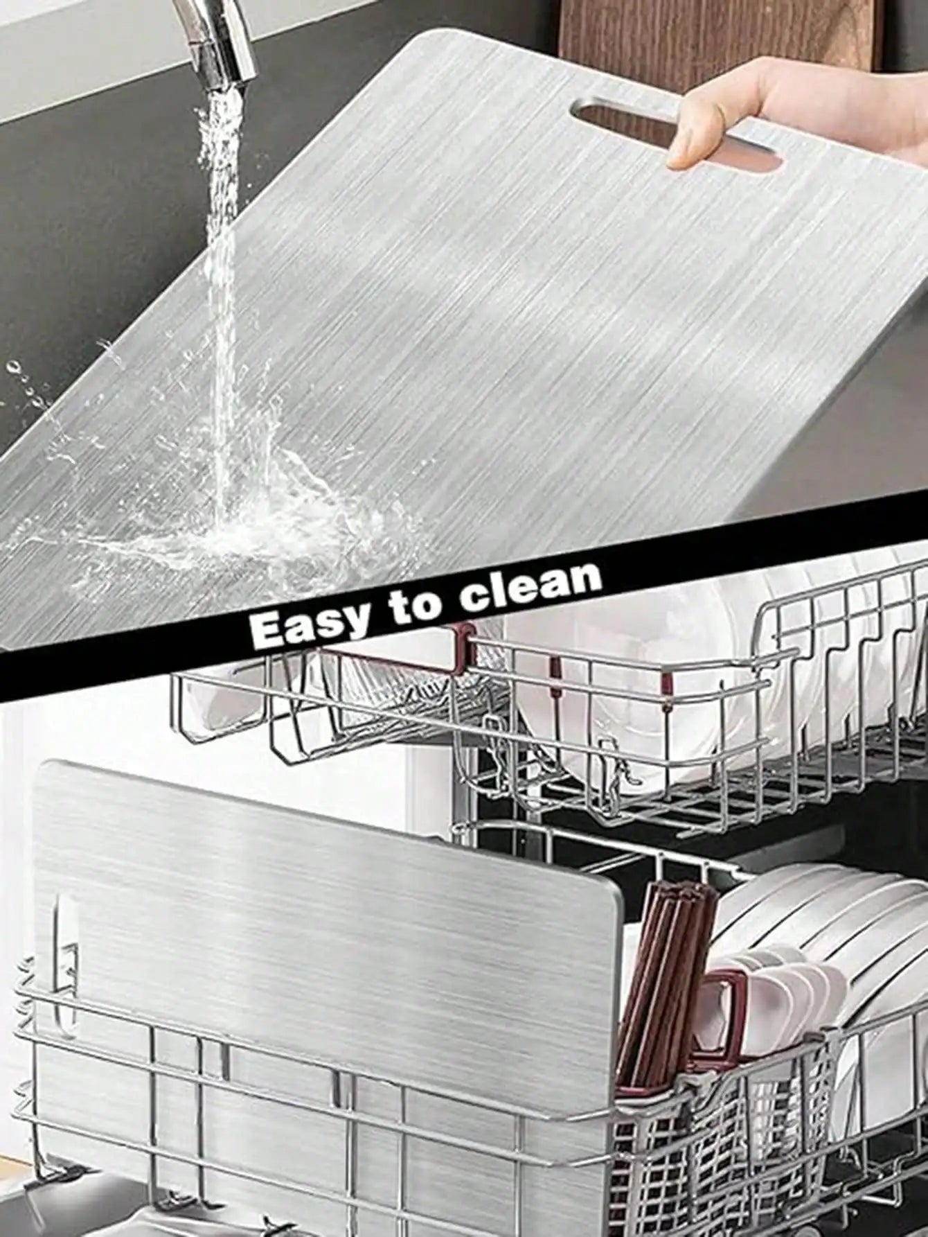 Titanium And 304 Stainless Steel Cutting Board Antibacterial Kitchen Non Slip Durable Surface-A