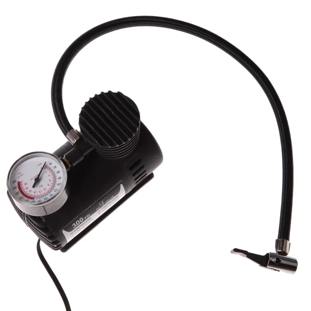 Alloet 12V Portable Tire Inflator With Pressure Gauge For Car And Bike Tires Plus Sports Balls Air Mattresses And More-A