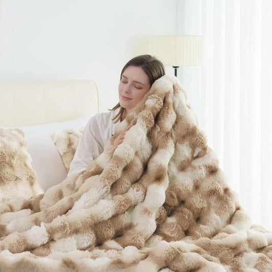 Rosekind Faux Rabbit Fleece Weighted Blanket 6 lb Bedspread