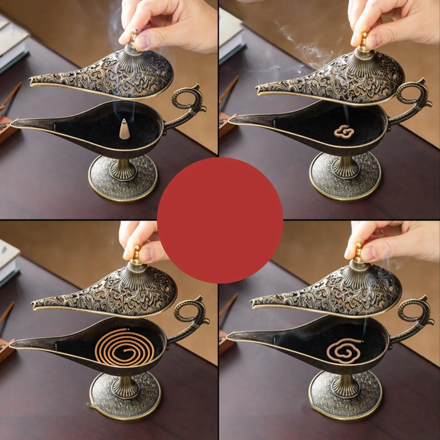 Stainless Steel Incense Burner Holder Hollow Out Ornament
