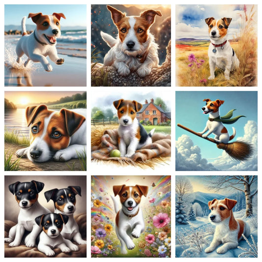 5D Diamond Art Painting Jack Russell Terrier Mosaic Kit A Full Pasting Area Includes Canvas Tools-A