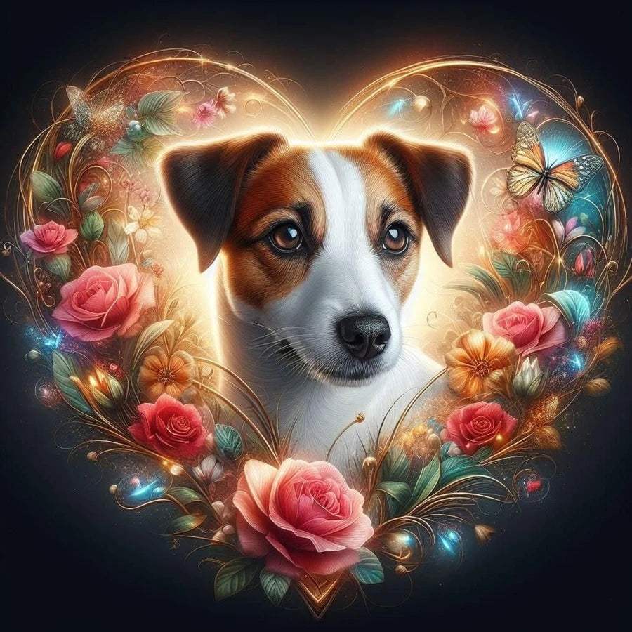 5D Diamond Art Painting Jack Russell Terrier Mosaic Kit A Full Pasting Area Includes Canvas Tools-A
