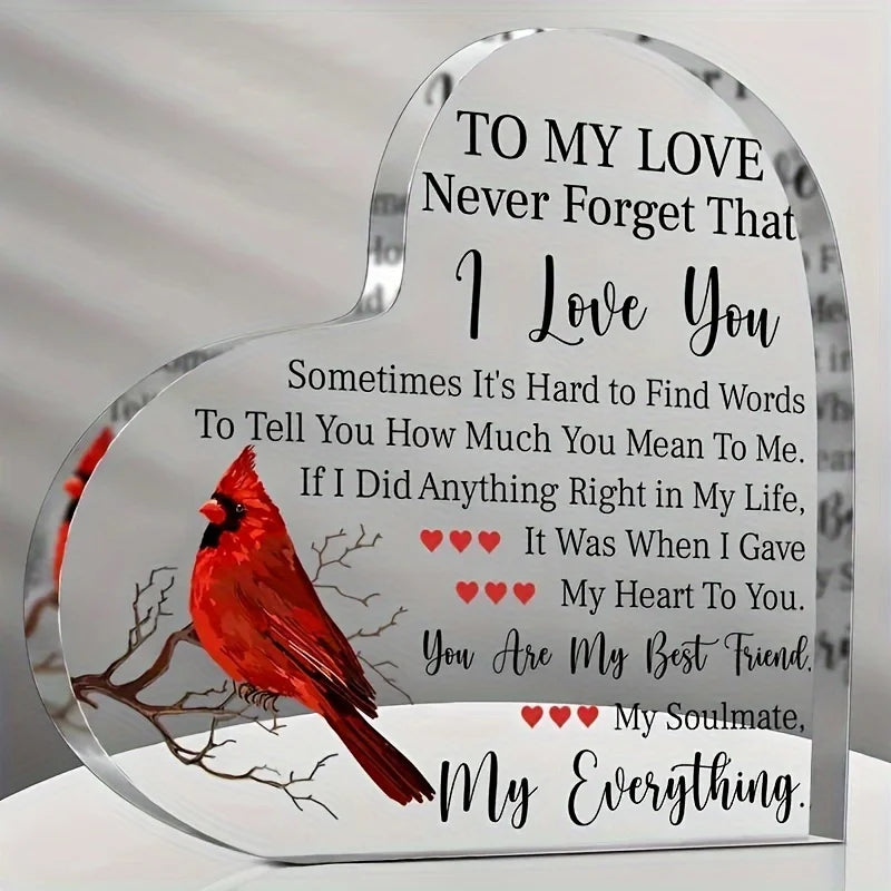 Romantic Keepsake Valentine Gift For My Love Made From Durable Plastic Perfect For Display-A