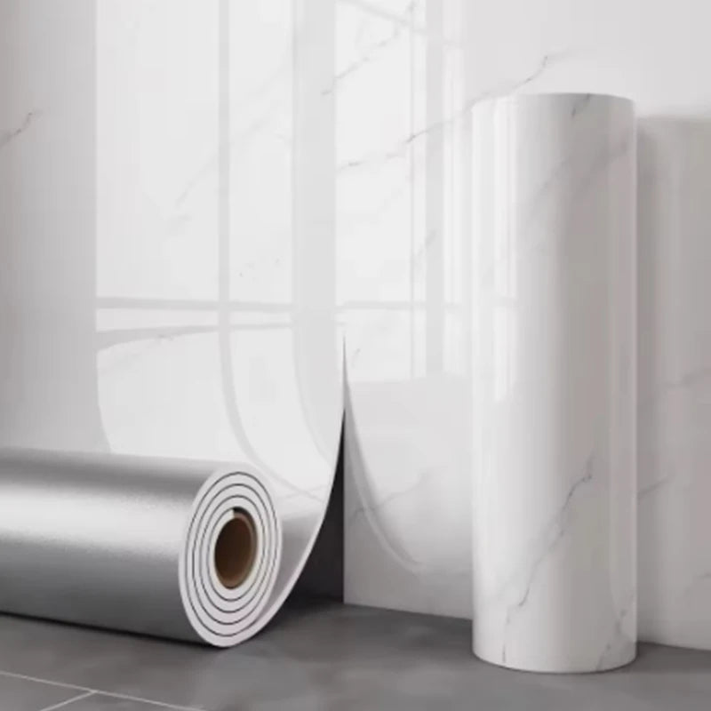 Marble Foam Tile Self Adhesive Wallpaper For Walls And Bathrooms Peel And Stick PVC Vinyl Moisture Resistant-A
