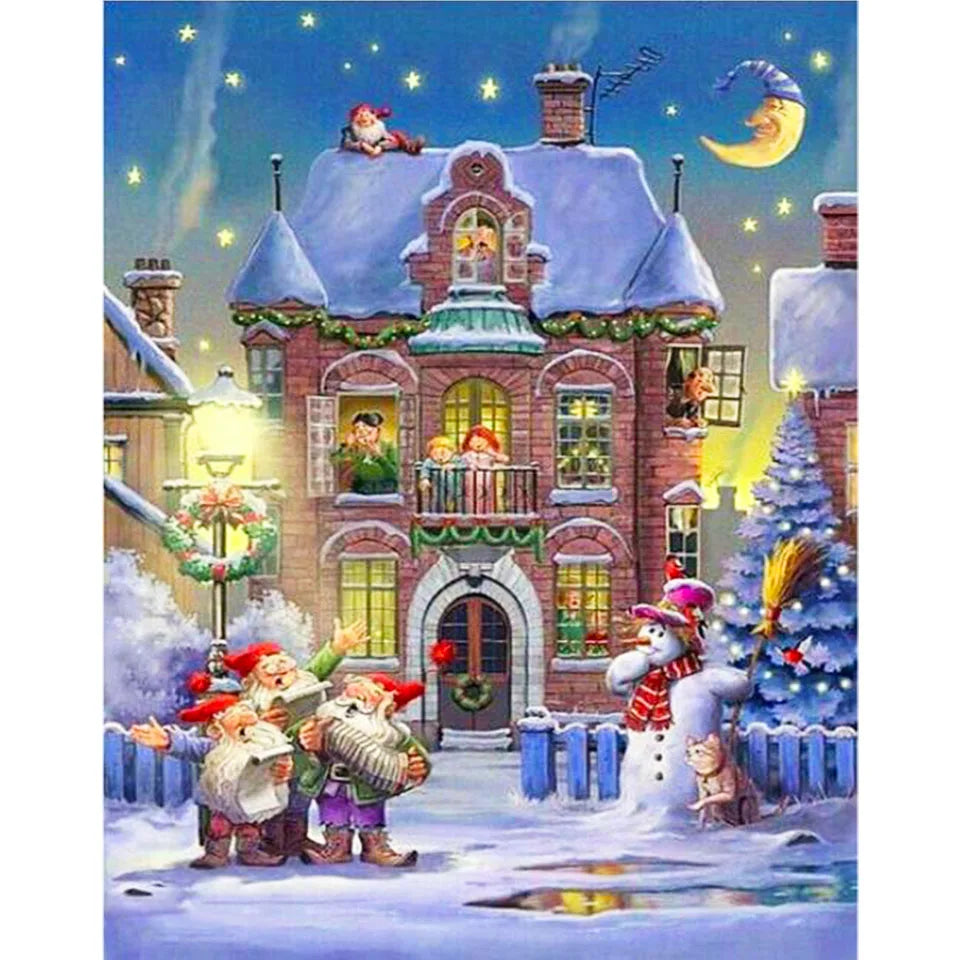 Nianhua 5D Diamond Painting Santa Claus Mosaic Kit Christmas A Full Drill Canvas With Square Or Round Drills-A