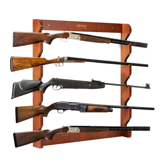 SucceBuy Gun Rack Wall Mount Holds 5 Guns Heavy Duty