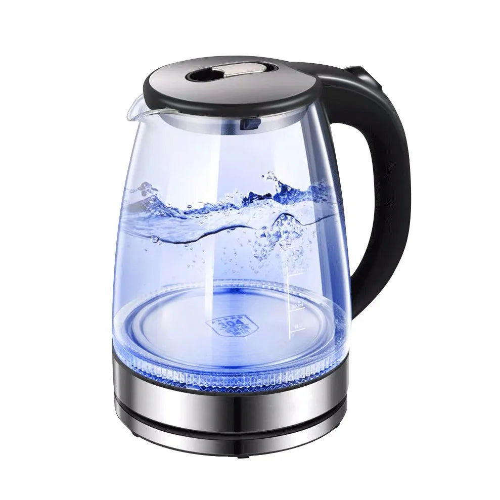 Diamri Cordless Glass Kettle 2L With LED Indicator Whisper Quiet Boil Borosilicate Glass Water Kettle-A