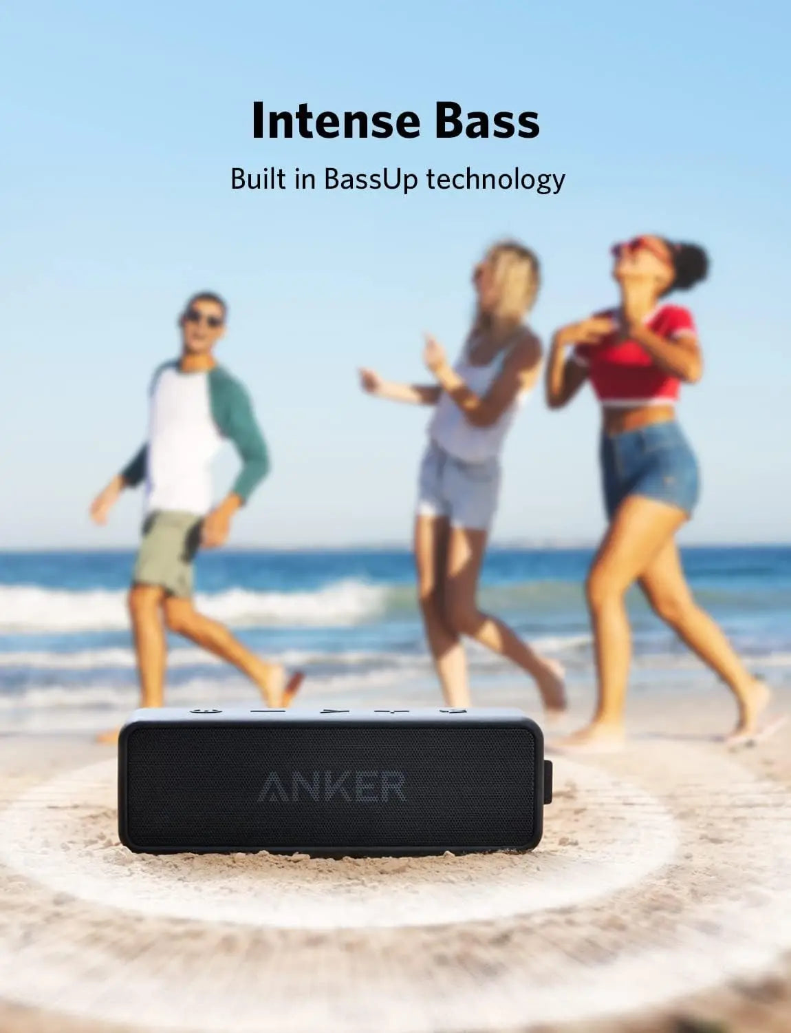 Anker Soundcore 2 Portable Bluetooth Speaker Waterproof IPX7 Refurbished With 24 Hours Playback-A