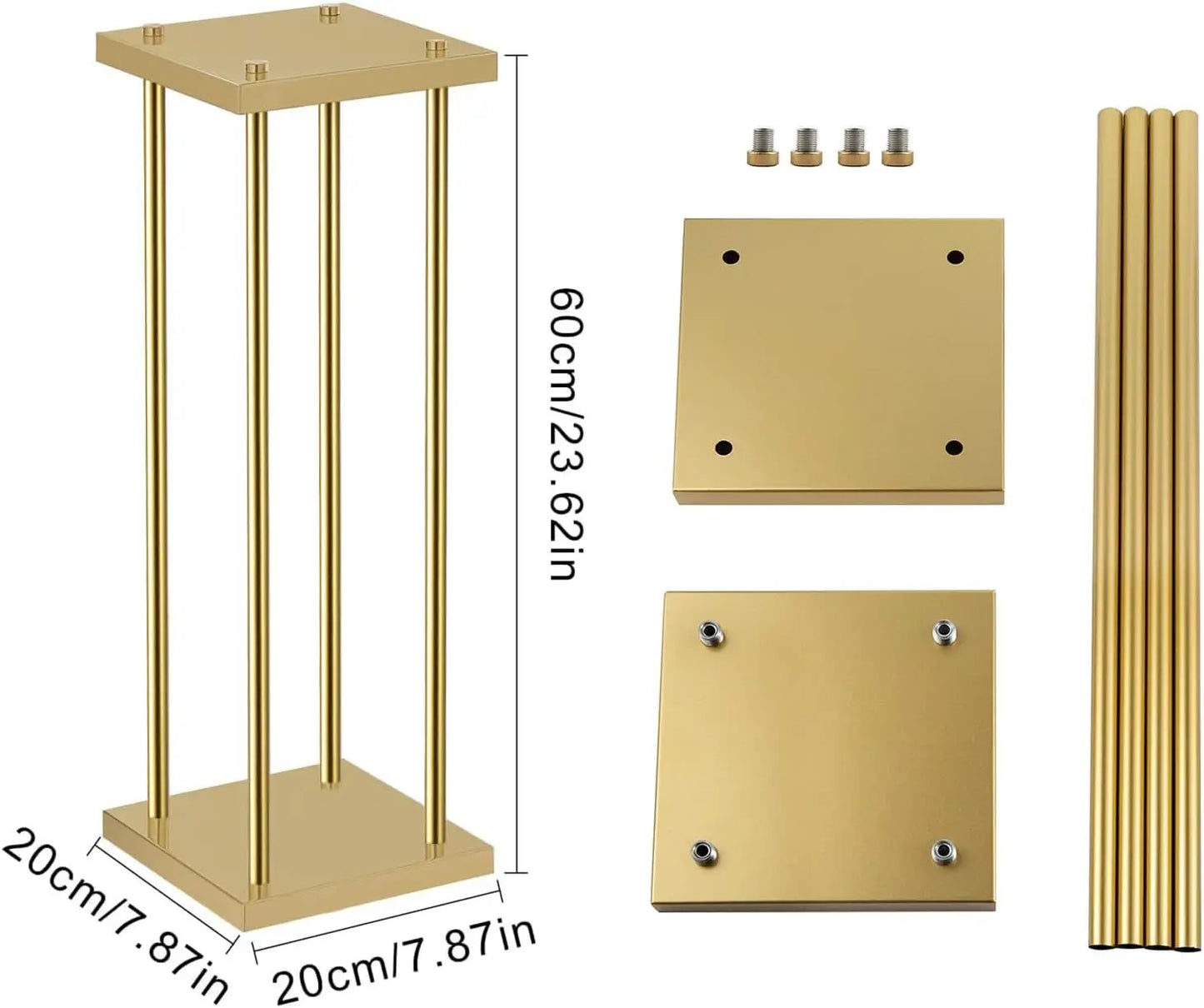 Wedding Flower Stand Metal Display Rack For Tables With Cube Base Stability For Tabletop Decor-A