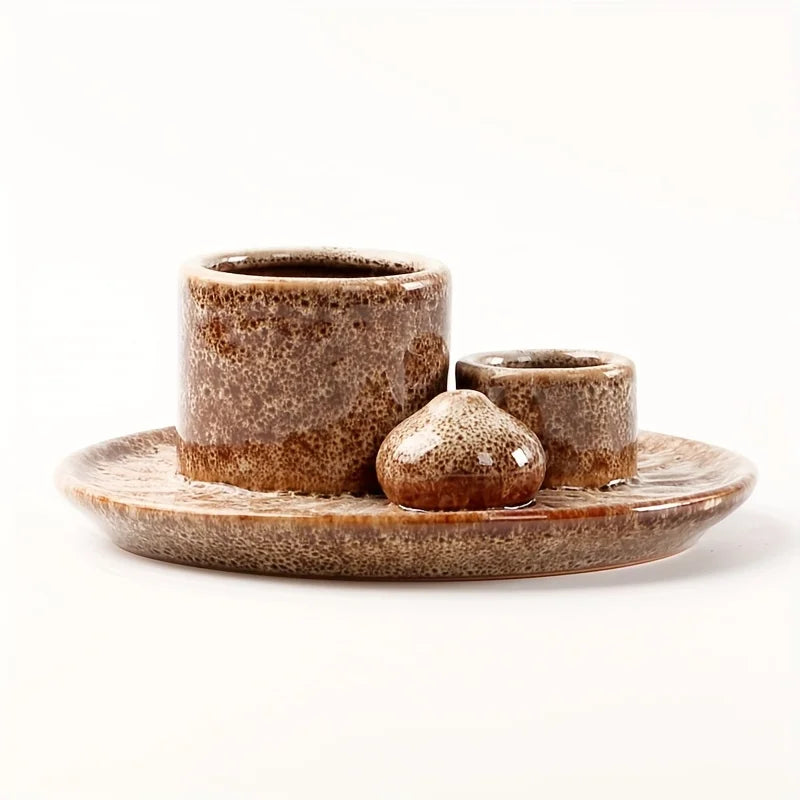 Ceramic Four In One Incense Holder For Yoga Meditation Relaxation Aromatherapy For Mindful Practices-A