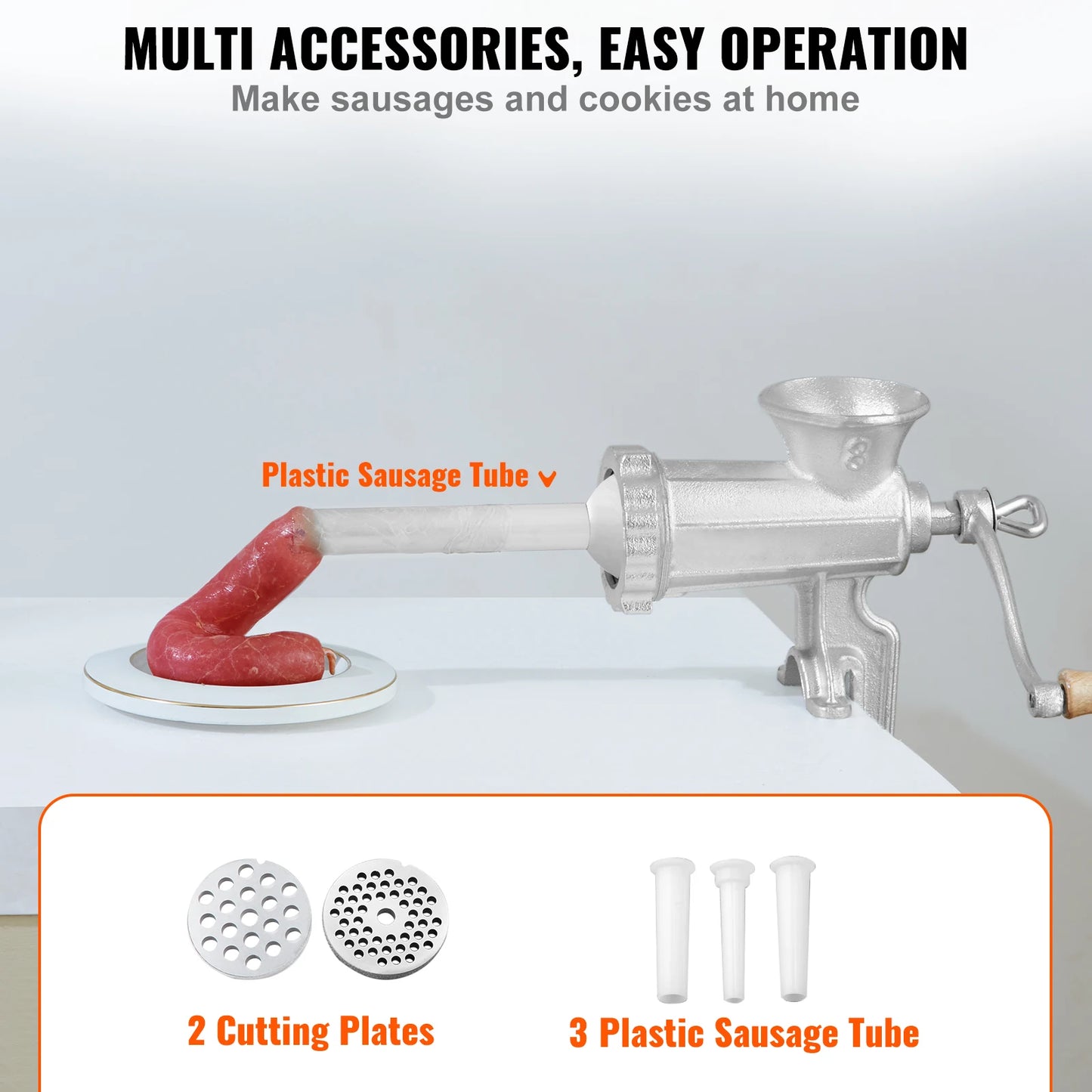 SucceBuy Manual Meat Grinder Heavy Duty Cast Iron Table Clamp Sausage Maker