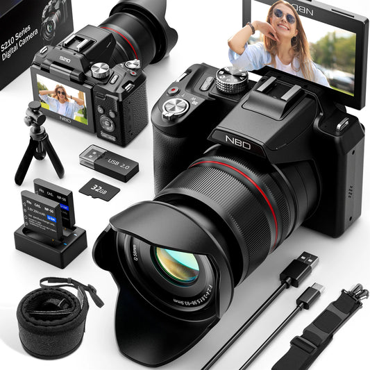 NBD S210 64MP Lens Style Camera With 16x Optical Zoom WiFi And 4K Video For Vloggers-A