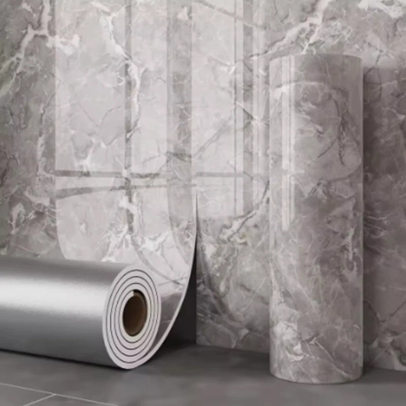 Marble Foam Tile Self Adhesive Wallpaper For Walls And Bathrooms Peel And Stick PVC Vinyl Moisture Resistant-A
