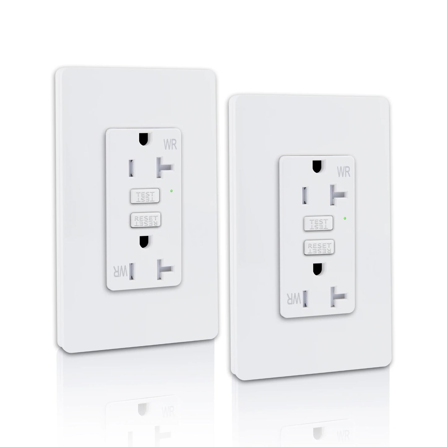 GFCI Receptacle Wall Plate With LED Indicator 15 Amp 20 Amp Dual Rated Safe In Wet Areas-A