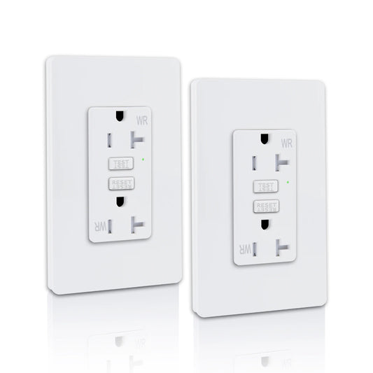 GFCI Receptacle Wall Plate With LED Indicator 15 Amp 20 Amp Dual Rated Safe In Wet Areas-A