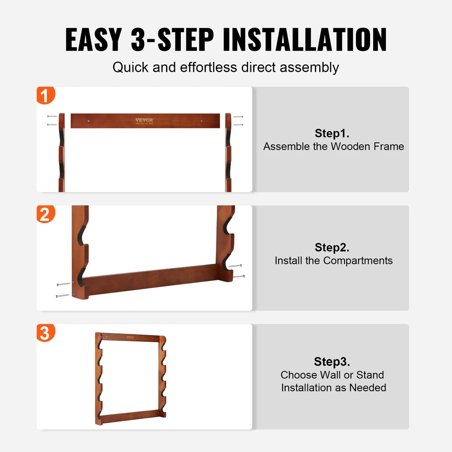 Holds Five Guns Wall Mount Rack Heavy Duty With Lockable Compartment For Secure Storage-A