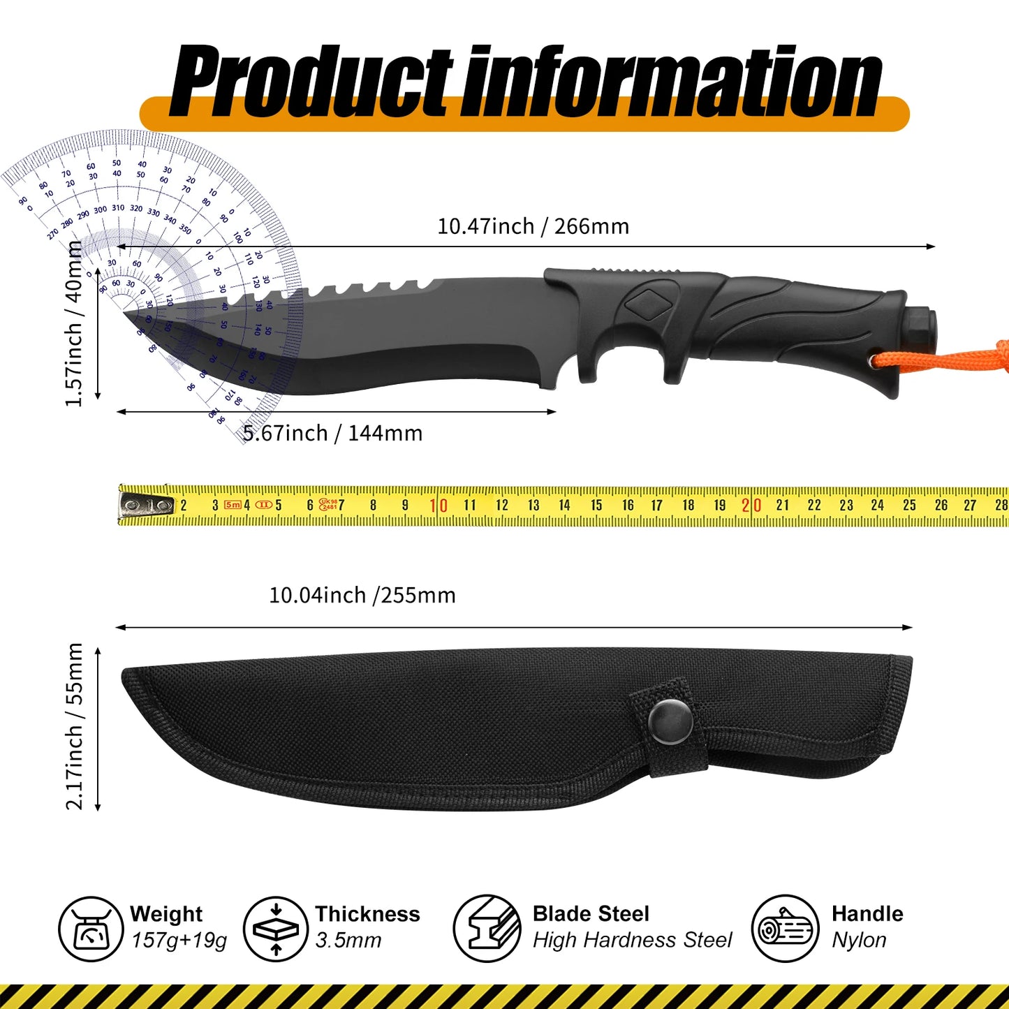 Stainless Steel Fixed Blade Knife With Wooden Handle And Leather Scabbard 14.5 cm Blade-A