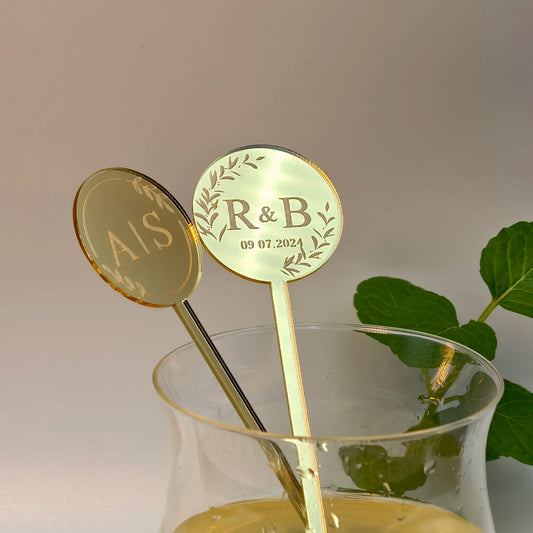 Acrylic Custom Cocktail Stirrers Personalised For Weddings