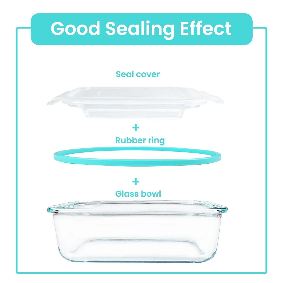 Glass Food Storage Containers Set 8 Piece Leakproof Airtight Microwave Oven Safe Borosilicate Glass-A