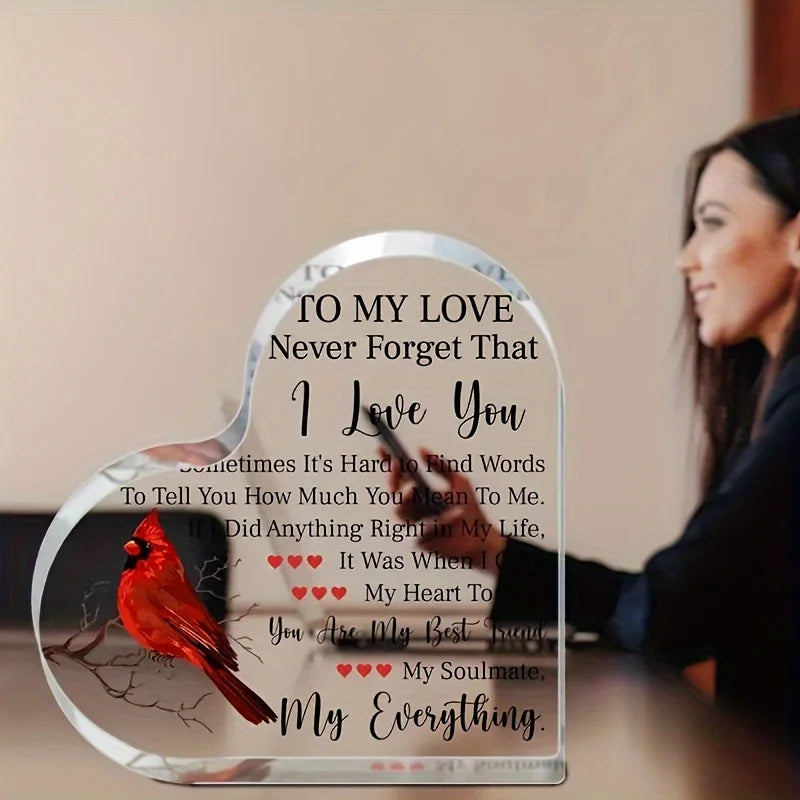 Romantic Keepsake Valentine Gift For My Love Made From Durable Plastic Perfect For Display-A