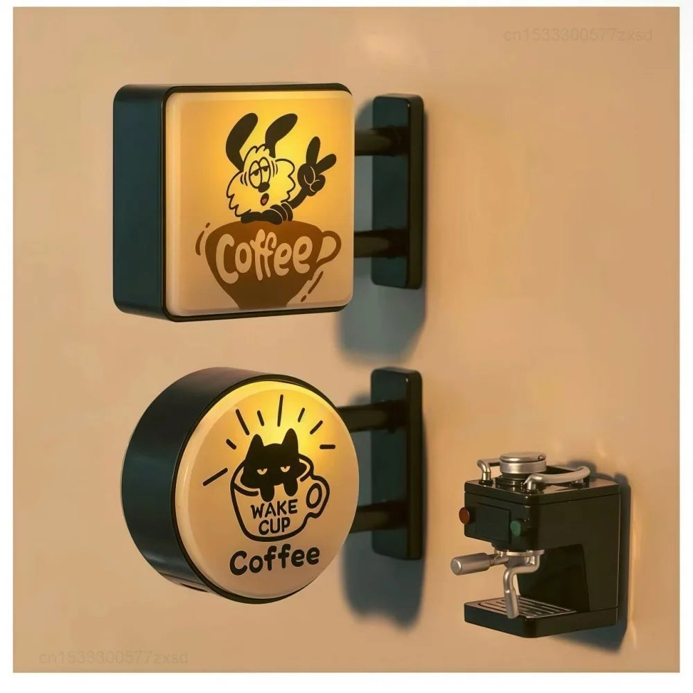Retro Coffee Corner Light Sign Fridge Magnet For Home Decor And Kitchen Vibe Brightens Your Fridge-A