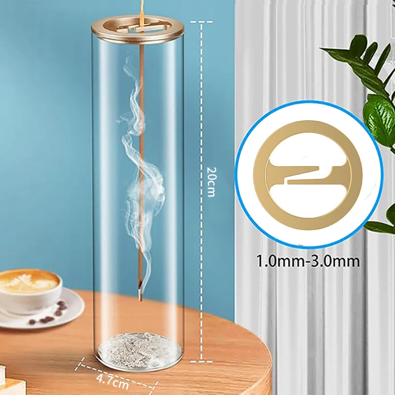 Glass Incense Burner With Removable Ash Catcher For Home Decor