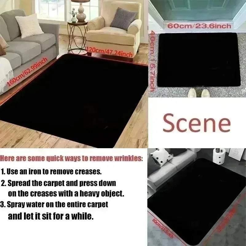 Faux Cowhide Pattern Rug Modern Rustic Living Room Decor Soft Polyester Available In 40x60 80x120 And 120x160 Cm-A