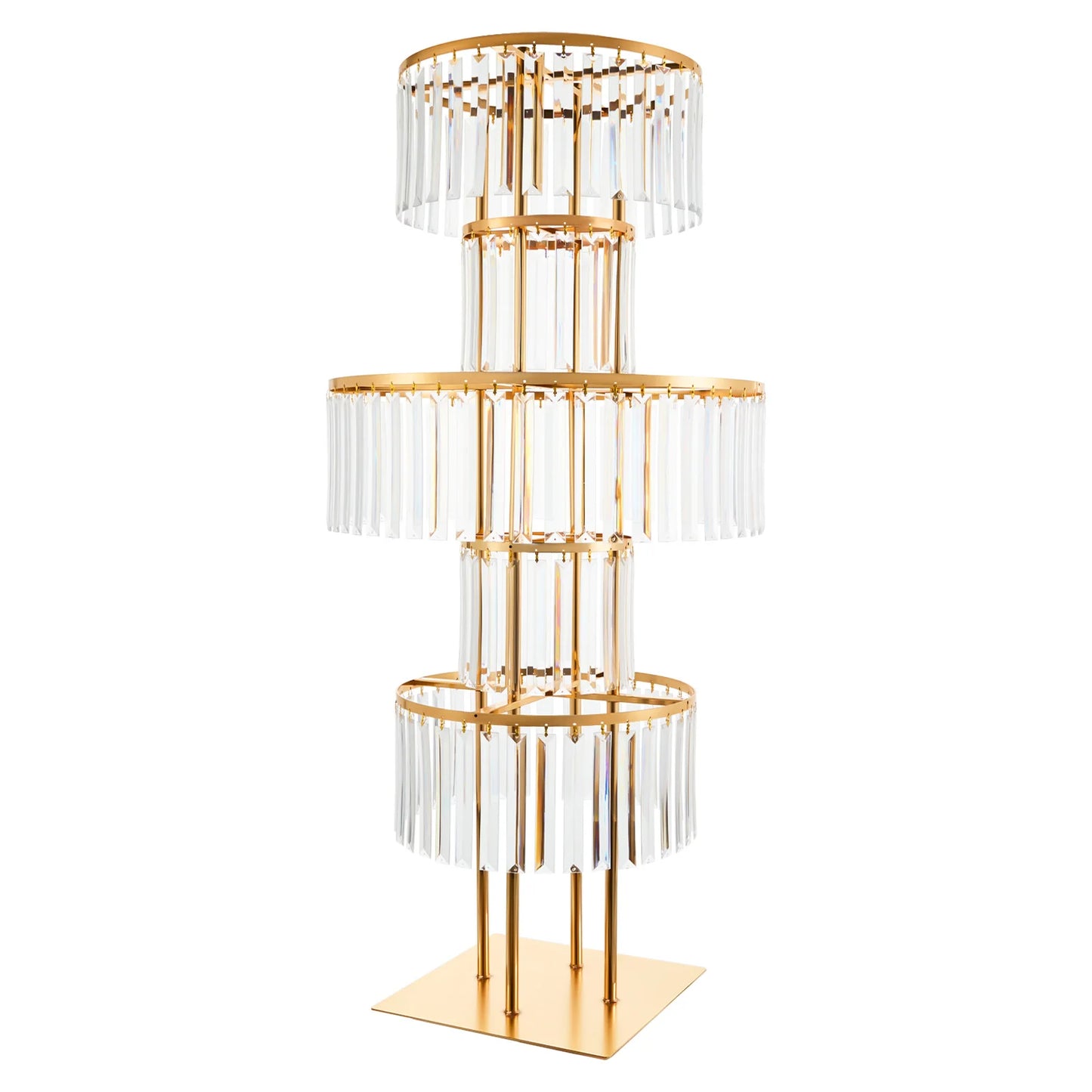 Five Tier Wedding Centerpiece Stand With Acrylic Flower Vase Display For Elegant Floral Arrangements-A