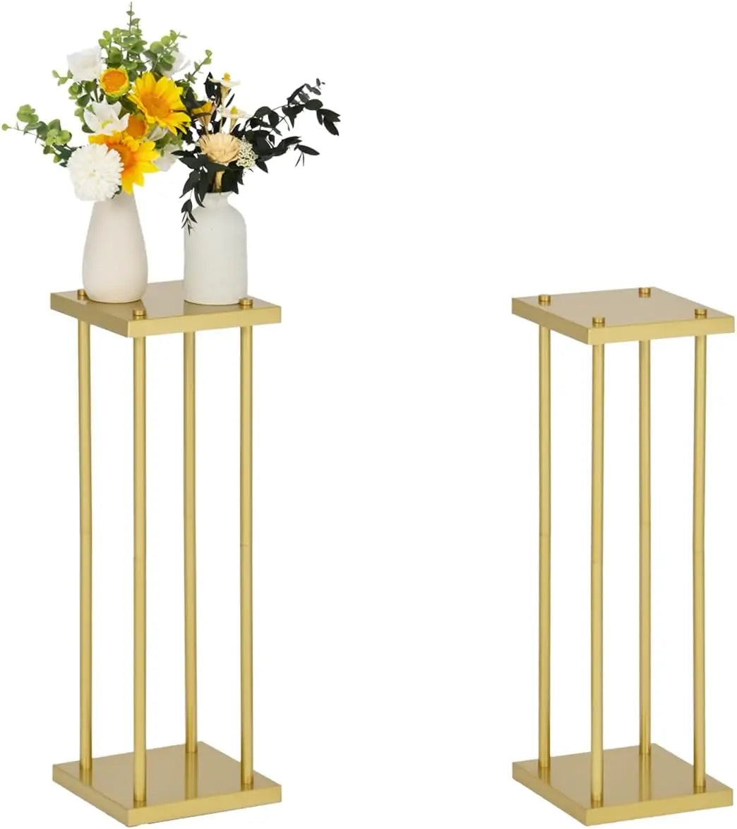 Wedding Flower Stand Metal Display Rack For Tables With Cube Base Stability For Tabletop Decor-A