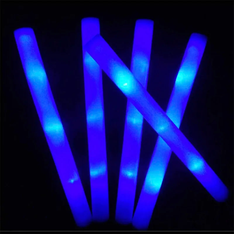 XIEJIAM LED Glow Foam Sticks RGB Bulk Party Supplies 12 Hour Battery Life And Pearl Cotton Foam For Comfortable Grip-A
