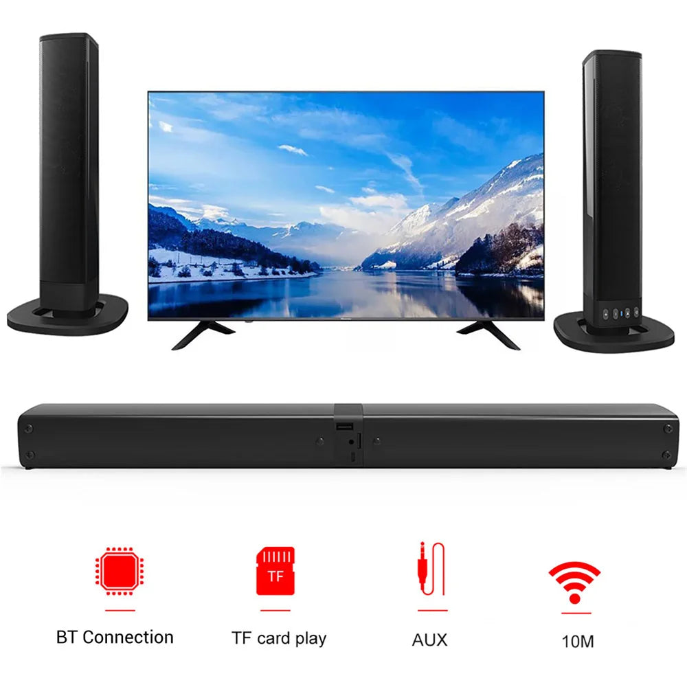 CURUK Wireless Bluetooth TV Sound Bar Two Speaker System With 20W Output And Bluetooth Five Point Zero-A