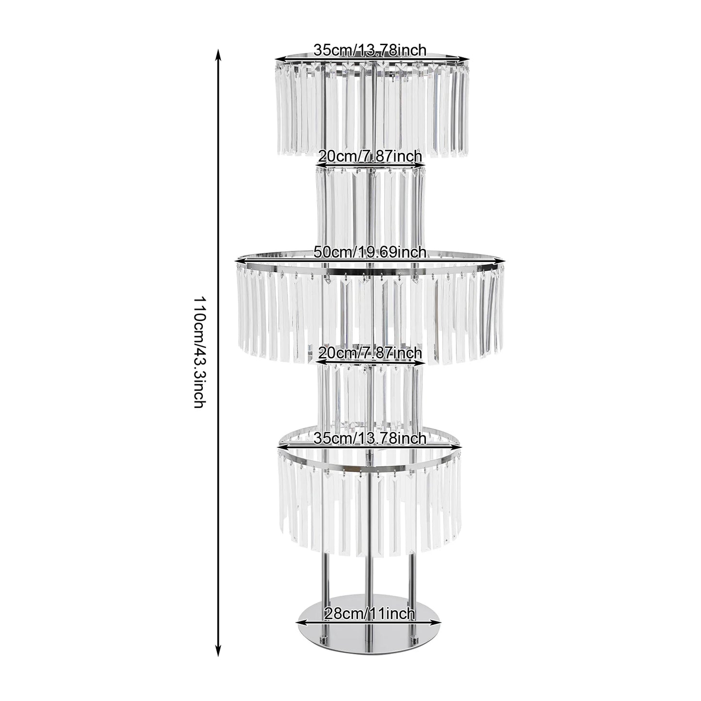 Five Tier Wedding Centerpiece Stand With Acrylic Flower Vase Display For Elegant Floral Arrangements-A