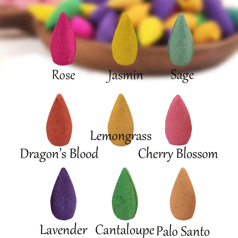 Backflow Incense 121 Pieces Mixed Fragrance Set For Home Use