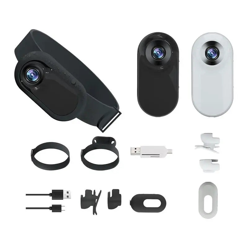 Pet Collar Camera HD 1080p Mini With Screen For Outdoor Recording Built In 0.96 Inch LCD-A