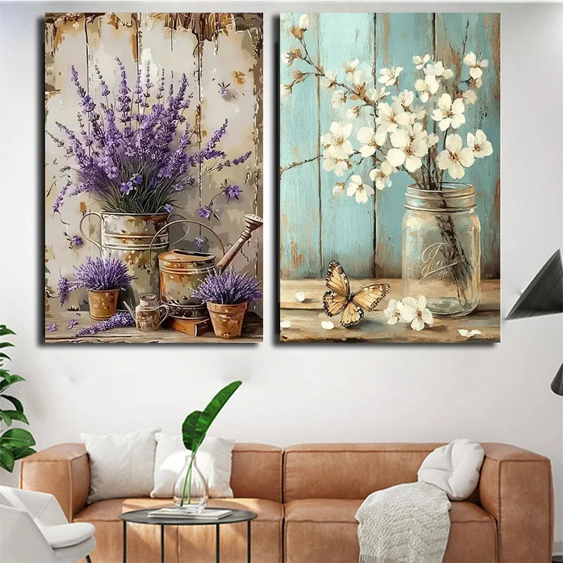 Lavender Daisy 5D Diamond Painting Kit For Home Decor Sparkling Centerpiece Wall Or Shelf Art-A