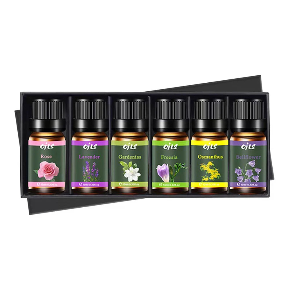 Natural Aromatherapy Oils Set Lavender Rose Osmanthus 6 Piece