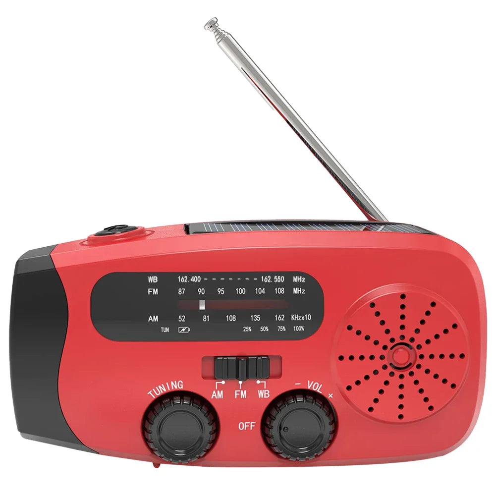 ANENG Portable Emergency Crank Radio With Solar Power And Flashlight