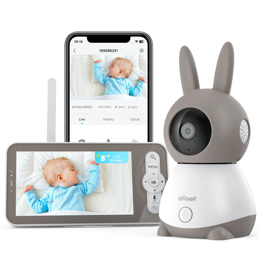 IEGEEK Baby Surveillance Camera 2K 3MP With 360 PTZ Monitor