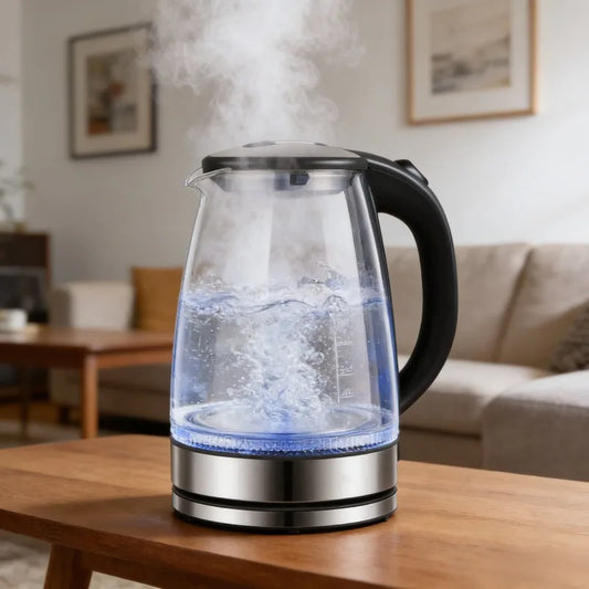 Diamri Cordless Glass Kettle 2L With LED Indicator Whisper Quiet Boil Borosilicate Glass Water Kettle-A