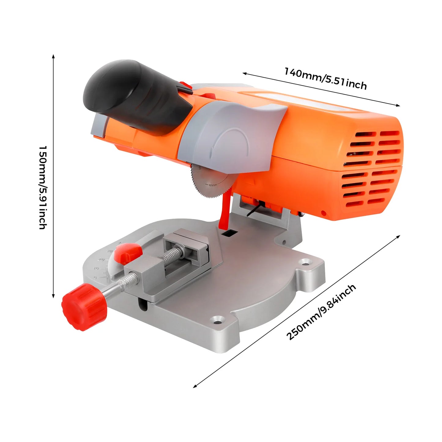 90W Mini Cut Off Saw Benchtop 110V 7800RPM For Metal Cutting With 1.97 Inch 100T Blade-A