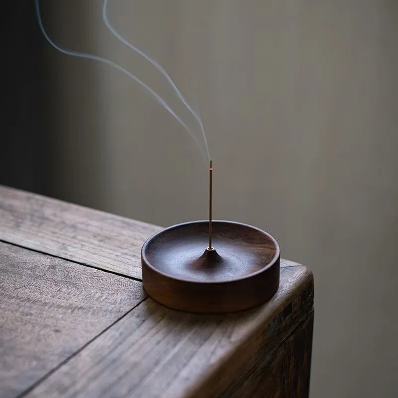 Wooden Incense Burner Handmade Tray Walnut Agarwood Fragrance For Home Office