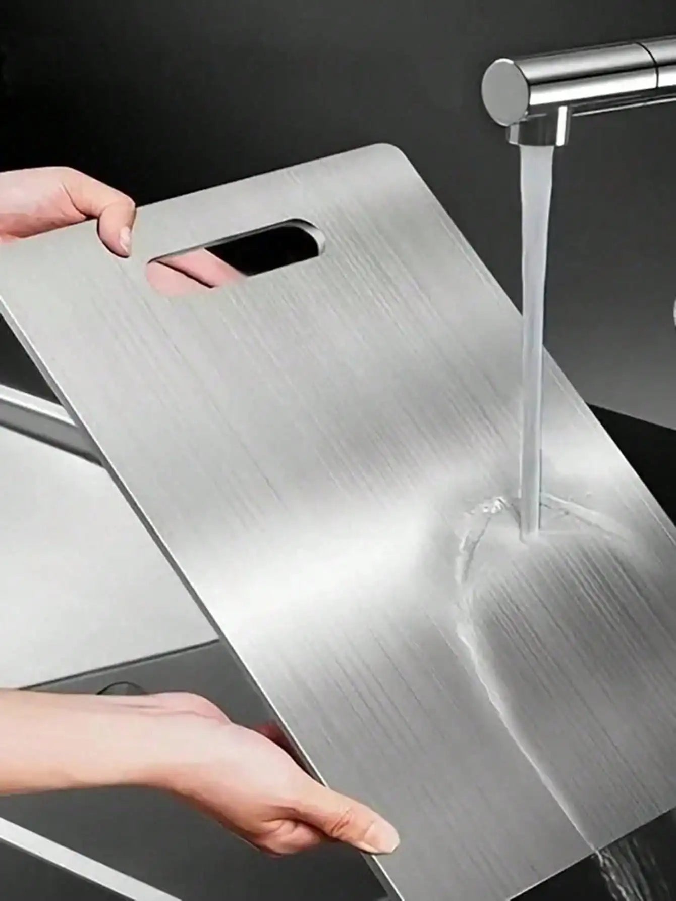 Titanium And 304 Stainless Steel Cutting Board Antibacterial Kitchen Non Slip Durable Surface-A